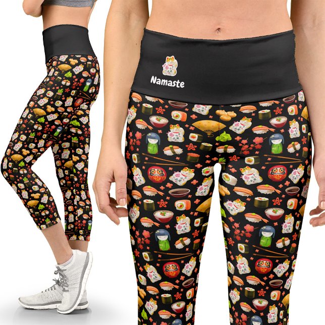 Kawaii Decora Capri Sushi Leggings de yoga (Subido por el creador)