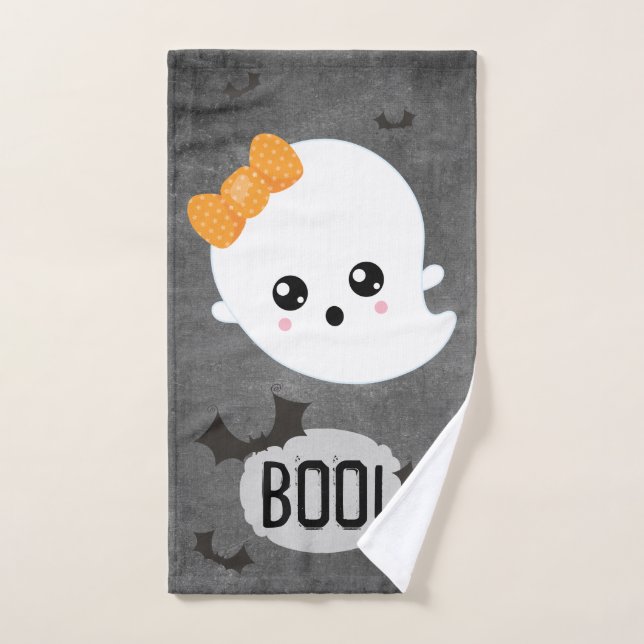 Kawaii Fantasma Boo Halloween (Toalla de mano)