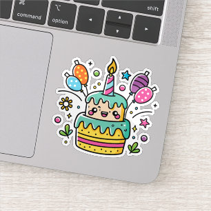 Kawaii Feliz Pegatina de Cumpleaños