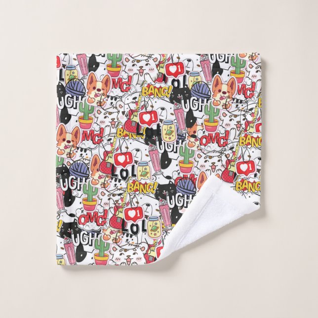 kawaii funny pet design - cute animal lover  (Toallita)