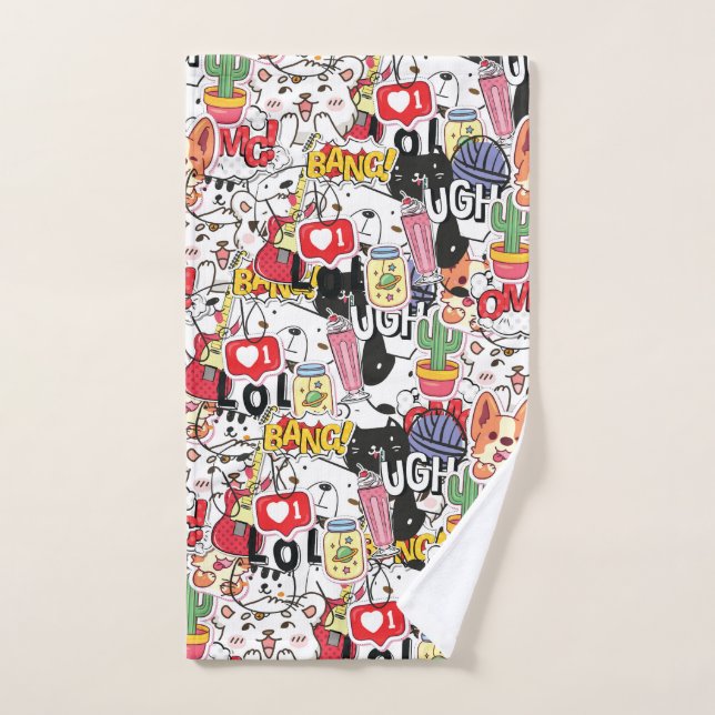 kawaii funny pet design - cute animal lover  (Toalla de mano)