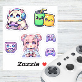 Kawaii Gaming Pegatina Pack