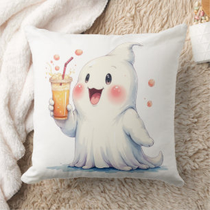Kawaii Ghost bebe Cojín decorativo de soda