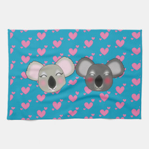 Kawaii graciosos koalas en la toalla de la cocina 
