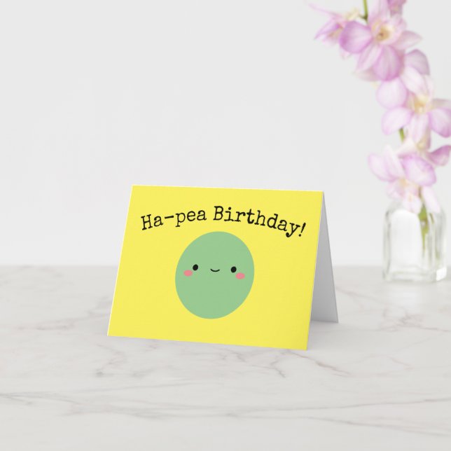 Kawaii Ha-pea Cumpleaños | Tarjeta (Orquídea)