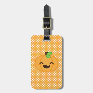 Kawaii Jack O Lantern Calabaza Etiquetas de viaje