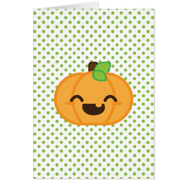 Kawaii Jack O Lantern Pumpkin Note Card (Frente)