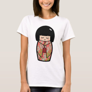 Kawaii Kokeshi (rosa) Camisa de muñeca japonesa