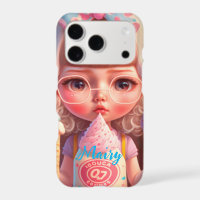 Kawaii lindo chica con helados