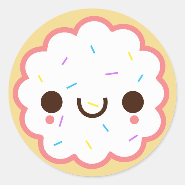 kawaii lindo Pegatina de galletas de azúcar helada (Anverso)