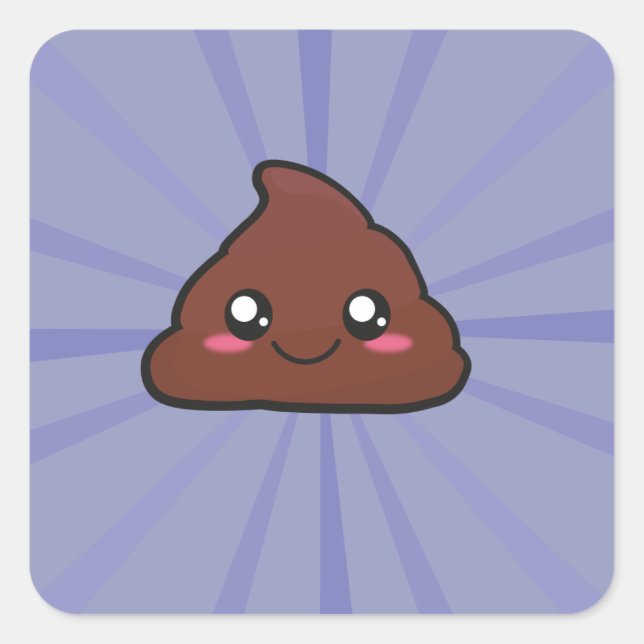 Kawaii lindo pegatina de poop (Anverso)