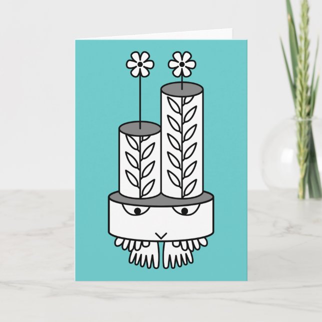 Kawaii lindo personaje de dibujos animados tarjeta (Anverso)