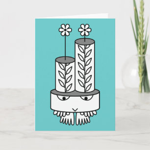 Kawaii lindo personaje de dibujos animados tarjeta