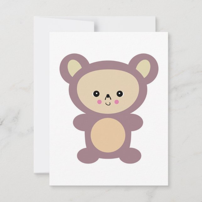 kawaii mauve teddy bear (Anverso)