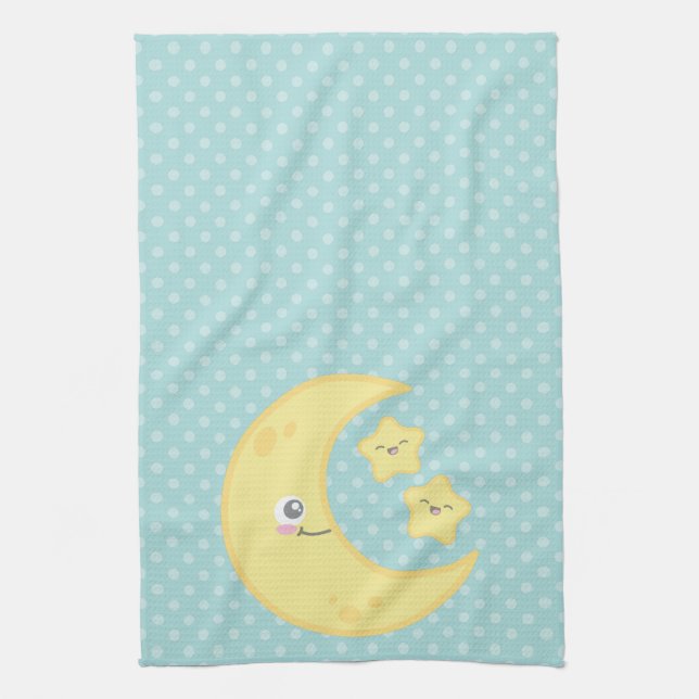 Kawaii Moon y Stars Kitchel Toalla (Vertical)