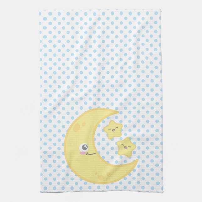 Kawaii Moon y Stars Kitchel Toalla (Vertical)