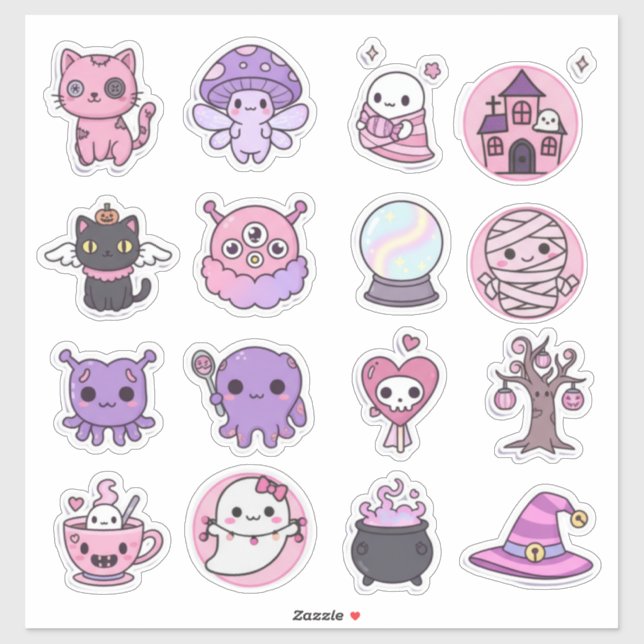 Kawaii Mystical Haunts Pegatina Pack (Hoja)