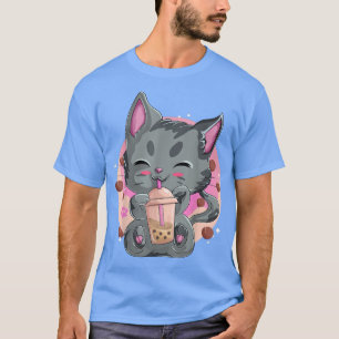 Kawaii Neko Cat Anime Camisetas Para Mujeres, Burb