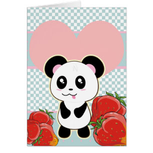 Kawaii Panda fresas lindas