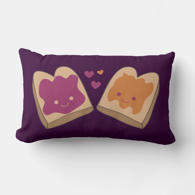 Kawaii PB&J Cojín decorativo Mojo americano (Anverso)