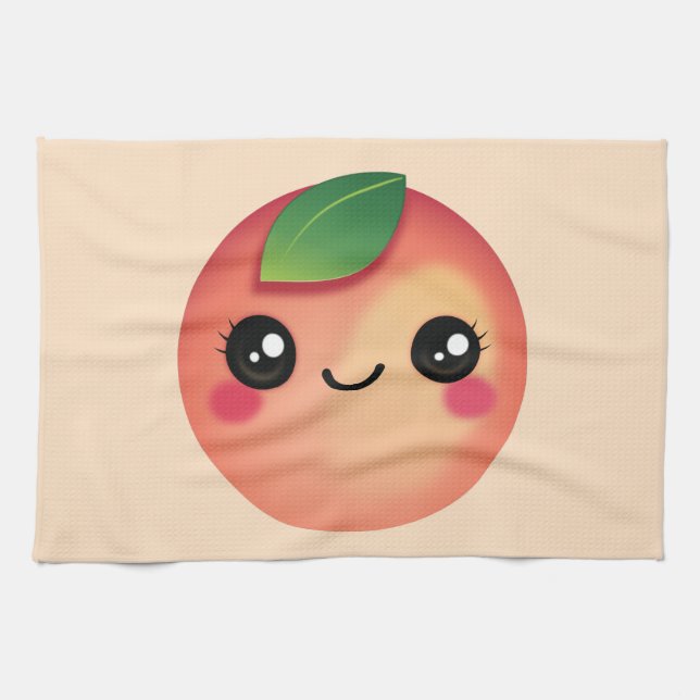 Kawaii Peach Kitchen Toalla (Horizontal)