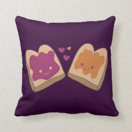 Kawaii Peanut Butter y Jelly Cojín decorativo