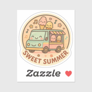 Kawaii Pegatina de verano de crema de hielo