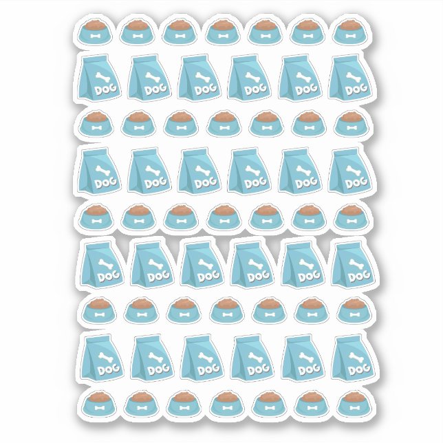 Kawaii Pegatinas Mascotas de comida para perros (Anverso)