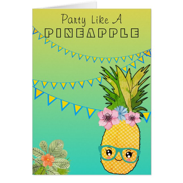 Kawaii Pineapple Tropical Beach Fiesta Comida temá (Frente)