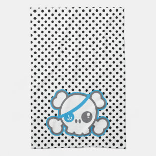 Kawaii Pirate Skull Kitchen Toalla