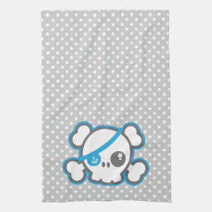 Kawaii Pirate Skull Kitchen Toalla