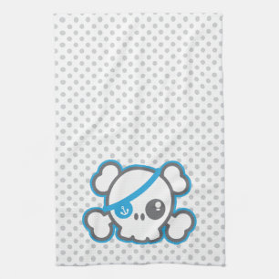 Kawaii Pirate Skull Kitchen Toalla