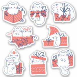 Kawaii Present Gift Box Pegatinas Kitty Vinyl