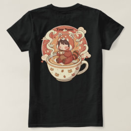 Kawaii Red Panda Brew Camiseta de Algodón para Muj