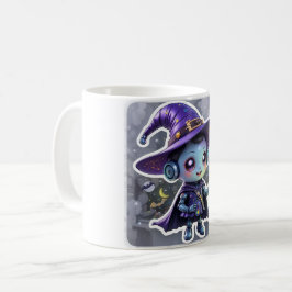 Kawaii Robot Witch Mug Cute Halloween Copa