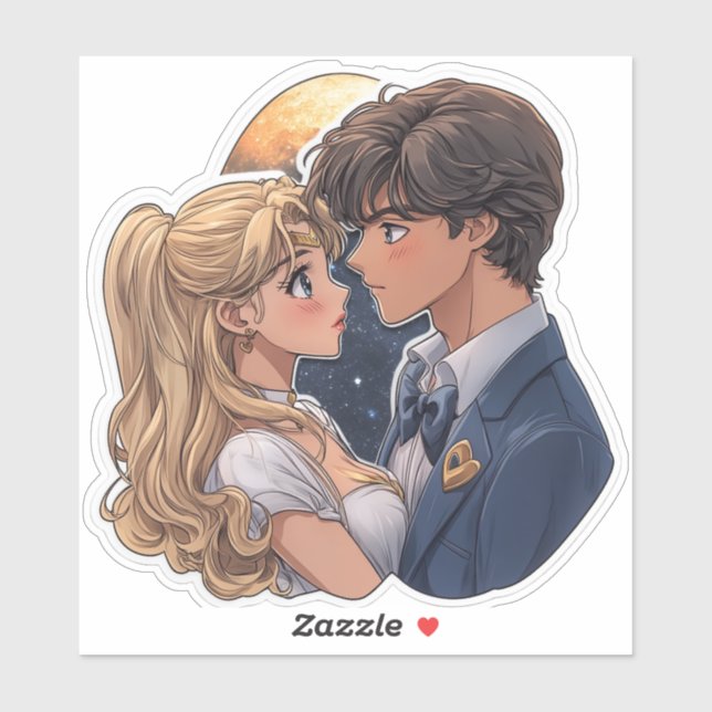 Kawaii SailorMoon TuxedoMask Pegatina romántica (Hoja)