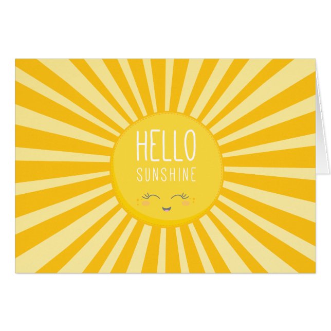 KAWAII SKY brillante sol brillante amarillo sonrie (Anverso (Horizontal))