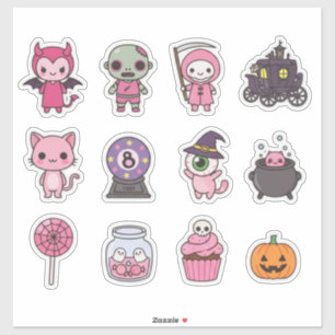Kawaii Spooky Carriage Pegatina Pack
