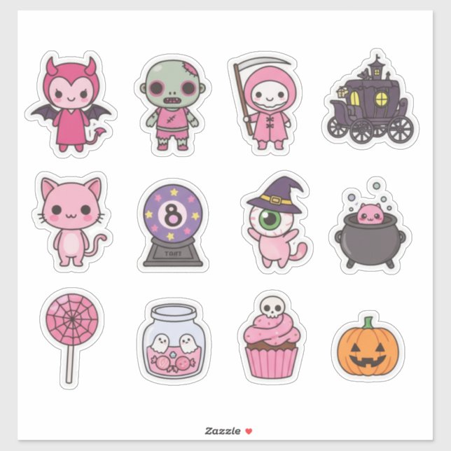 Kawaii Spooky Carriage Pegatina Pack (Hoja)