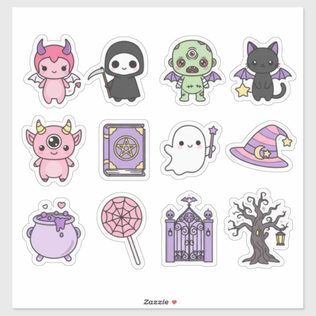 Kawaii Spooky & Cute Halloween Pegatina Pack (Hoja)