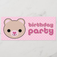 Kawaii Teddy Oso Cuto Invitaciones a Fiesta de Cum