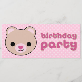 Kawaii Teddy Oso Cuto Invitaciones a Fiesta de Cum