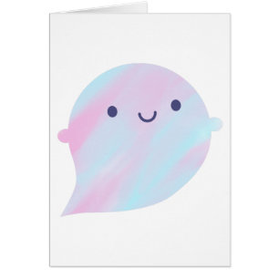 Kawaii Watercolor Ghost (Unicorn)