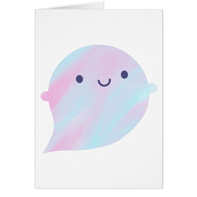 Kawaii Watercolor Ghost (Unicorn) (Frente)