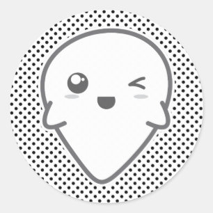 Kawaii Winking Ghost Pegatinas