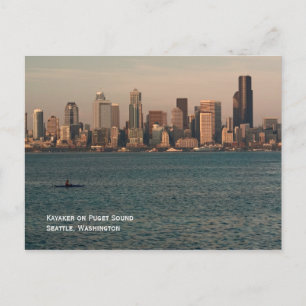 Kayak en la postal del atardecer de Seattle