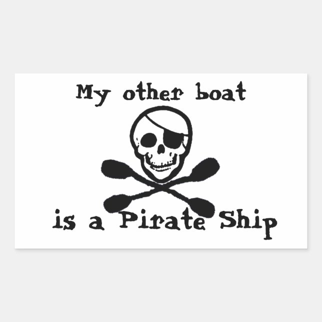 Kayak Paddle Pirate Ship Pegatina (Anverso)