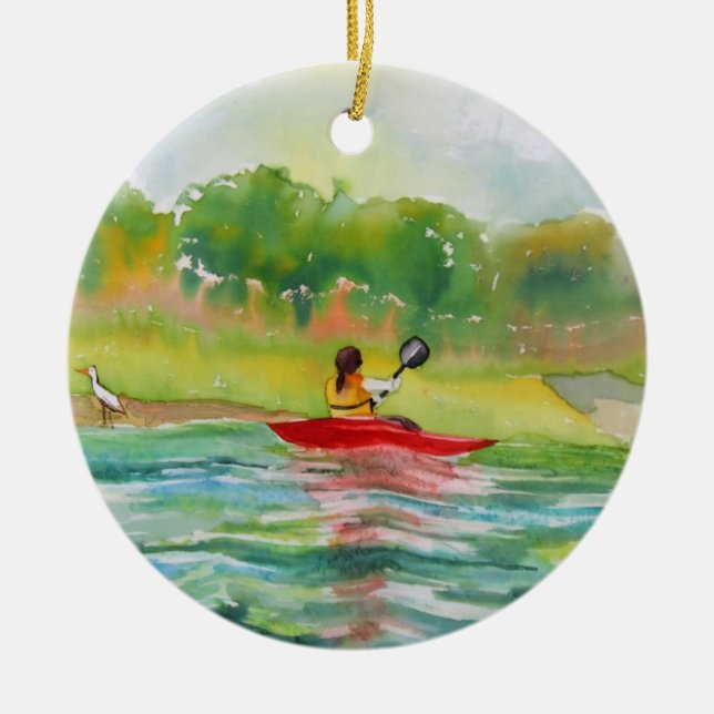 Kayaker en el ornamento del agua (Frente)