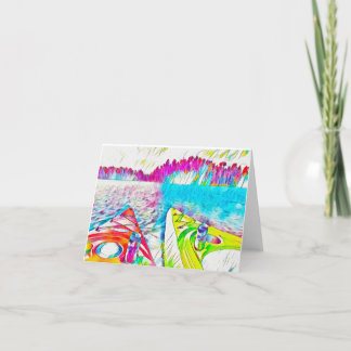 Kayakers Tarjeta de agradecimiento plegada de 4" x