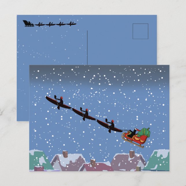 Kayaks Saltando Tarjeta de Saludo Doble Sleigh (Anverso / Reverso)